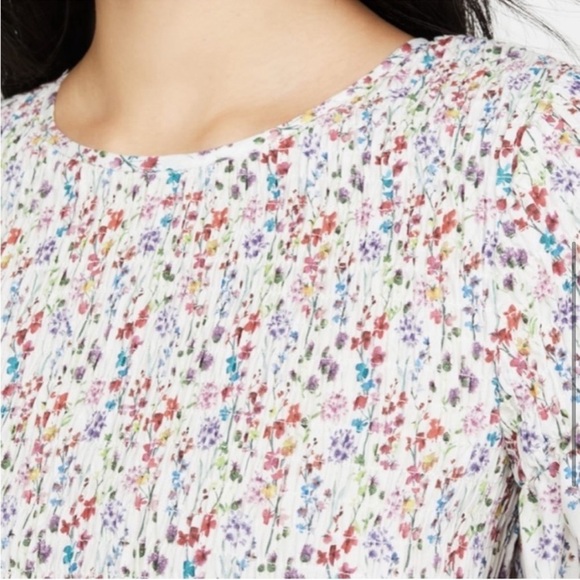 Meadows Blush Dress 6 Floral Maxi Boho Peasant Long Sleeve Prairie Cotton White - Picture 2 of 8